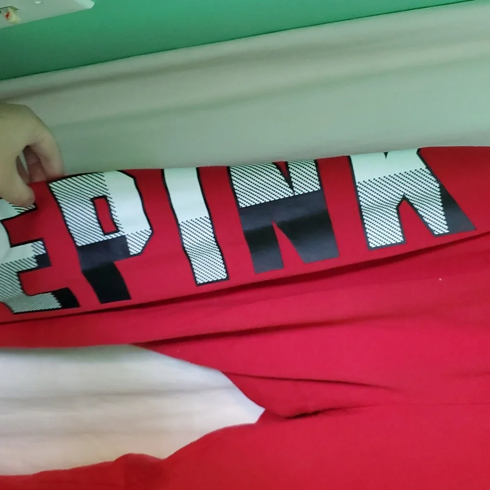 Red Sweatpants with Bold Lettering - Picture 6 of 9
